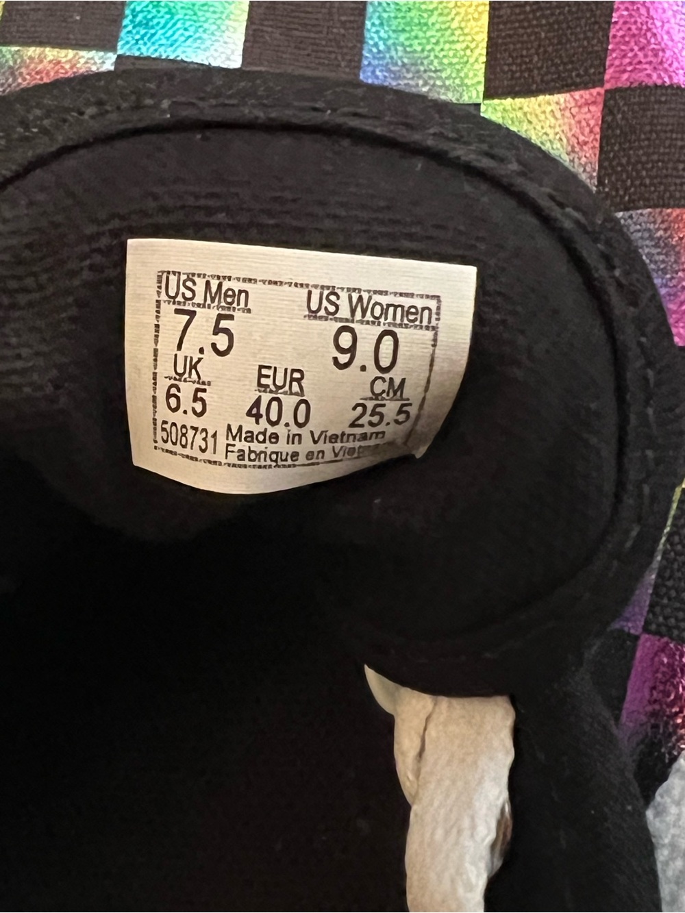 Vans Women’s 9 Checkerboard Iridescent Low-Top Sneakers - Picture 3 of 7